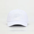 PBGC white cotton twill baseball cap featuring a tonal embroidered fern leaf detail on the front